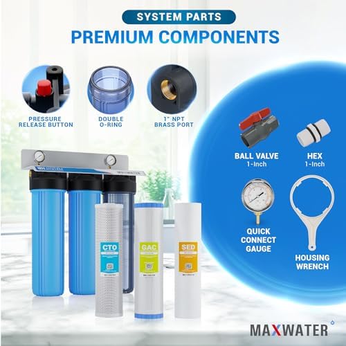 Max Water 3-Stage Whole House Water Filtration System, 1-Inch Inlet/Outlet - Image 4