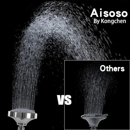 AISOSO High Pressure Rain Shower Head 5 Modes Showerhead 4.1 Inch Chrome - Image 2