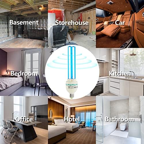 COOSPIDER 36 Watts Ozone UVC Light Bulb, 185nm wavelength UV Lamp for Basement/Storehouse/Car, E26 110V CTUV-36 (with Ozone) - Image 4