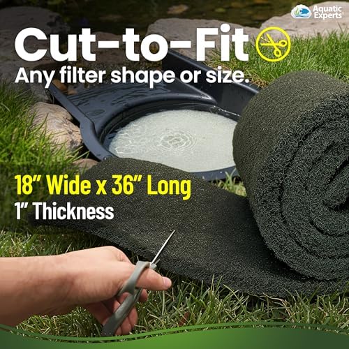 Aquatic Experts Classic Koi Pond Filter Pad Bundle – Fine & Coarse Bulk Roll Pond Filter Media, Ultra Durable Reusable Fish Pond Filter Material (Fine: 18" x 36", Coarse: 18" x 36") - Image 5