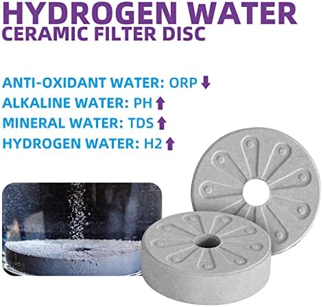 Filterelated Quickly Hydrogen Water Ceramic Filter Disc pH 9+ ORP Kangen Water Ionizer on Alkaline Water Filter System. Alkaline Bottle Filter Pitcher 156 Gallons(3-Pack) - Image 3