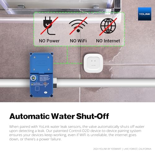 YoLink X3 Water Shutoff Kit: 1" Stainless Ball Valve + 3-Pack Sensors + Hub - Image 4
