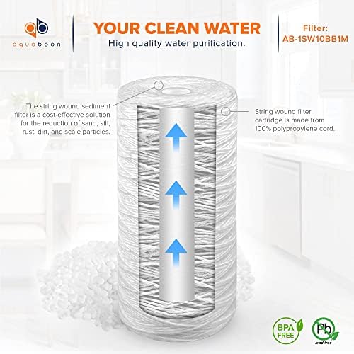 Aquaboon 1 Micron 10 x 4.5 String Wound Water Filter Cartridge 2-Pack - Image 5