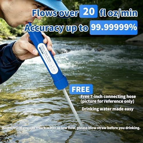 Personal Water Filter Straw, 4-Stage NSF Certified Portable Water Purifier, BPA-Free Emergency Water Filtration Survival Gear for Hiking Camping Travel Emergency Preparedness - Image 6
