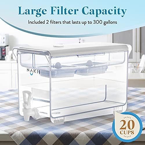 Nakii Water Filter Dispenser with 2 Filters - 18-Cup Water Dispenser with 300 Gallons Capacity Long-Lasting NSF-Certified Filters for Cleaner and Healthier Drinking Water - Faster Filtration, BPA-Free - Image 2