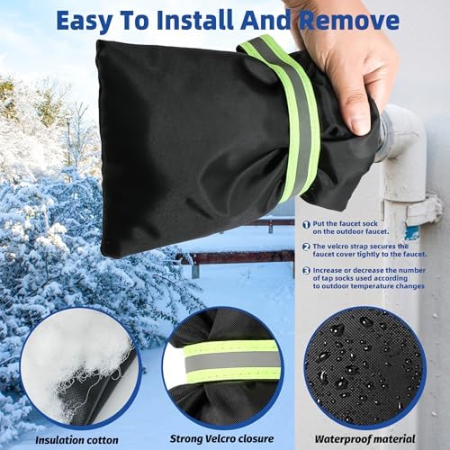 Outdoor Faucet Covers for Winter 4 Pack (Reflective Velcro) - Image 4