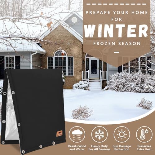 Backflow Preventer Insulation Cover - 2 Way Opening Pipe Insulation Cover for Irrigation Valve, Sprinkler Cover for Outside - Winter Freeze Protection Backflow Cover - 24" W x 24" H, Black - Image 7