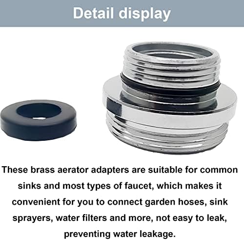 2Pcs Brass Faucet Adapter Kit, Connect Garden Hose, Standard Hose via Diverter, Male & Female Adapter for Sink Faucets - Chrome Finished TTCAD4 - Image 4