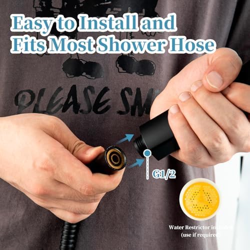 OFFO Matte Black Handheld Shower Head, 6-Mode High Pressure, 5" Large Face, Chrome Plated Finish, Includes Shower Head, Washers, Water Saving Gasket - Image 6