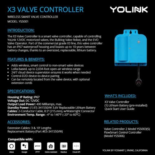 YoLink Water Shutoff Kit: 0.75" Brass Ball Valve + X3 Valve Controller - Image 2
