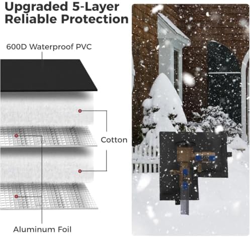 2 Insulated Covers for Backflow Preventers, 5-Layer Protection Pouch for Winter, Sprinkler Valve & Pressure Vacuum Breakers, Guard Against Snow, Rain & Sun - Image 4