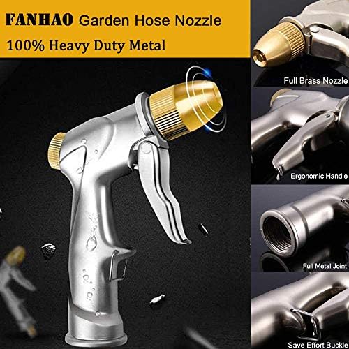 FANHAO Upgraded 100% Metal Garden Hose Nozzle Heavy Duty, High Pressure - Image 3