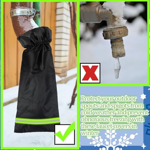 Zonon 6 Pcs Outdoor Faucet Cover Rv Park Water Hydrant Insulated Extended Hose Bib Insulated Sprinkler Freeze Protector Outdoor Winter Pipe Spigot Cover for Wall Taps (35" X 15") - Image 2
