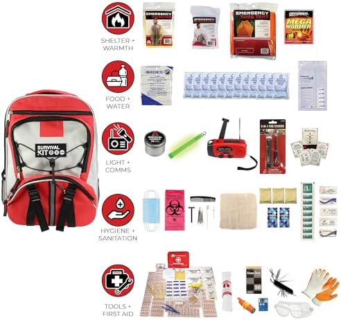 1 Person 72 Hr Comfort Survival Kit - Emergency Go Bag, Food, Water, Tools - Image 2