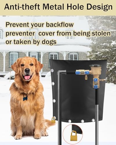 Backflow Preventer Pipe Insulation Cover (5F), 24"X24" Thicker Pressure Vacuum Breaker, Water Well Pump Sprinkler Valve for Winter Freeze Protection, Black - Image 6