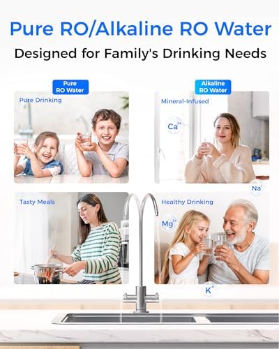 [Dual Flow] Waterdrop WD-T4-A Alkaline pH+ Reverse Osmosis Water Filter, NSF/ANSI 372 Certified, 10-Stage, 450GPD Tankless Undersink RO Filtration System, 2:1 Pure to Drain, BPA Free, Plug-in required - Image 4