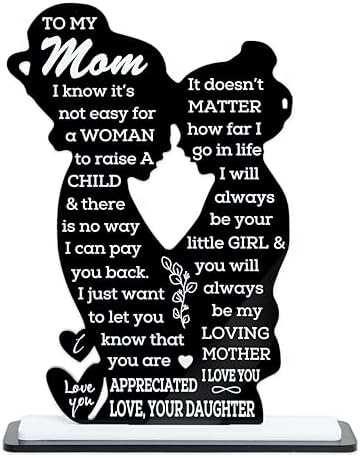 To My Mom Acrylic Plaque – Mom Gift from Daughter, Mother Daughter Gift, Best Mom Ever Giftt, Mother’s Day Gifts for Moms, Birthday gifts, Sentimental Momm Keepsake Home Decor - Image 4