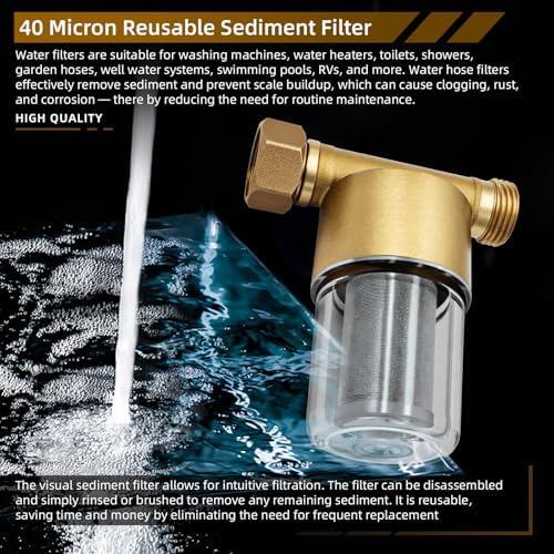 40 Micron Reusable Brass Water Filter for Washing Machine/RV - Image 7