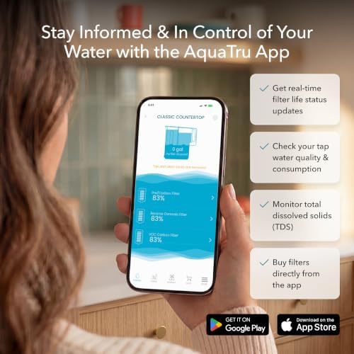 AquaTru Classic Smart Alkaline Countertop Water Purifier | 4-Stage Reverse Osmosis Filtration System | Certified to Reduce 84 Contaminants Like Lead, Forever Chemicals | No Plumbing | Adds Minerals - Image 6