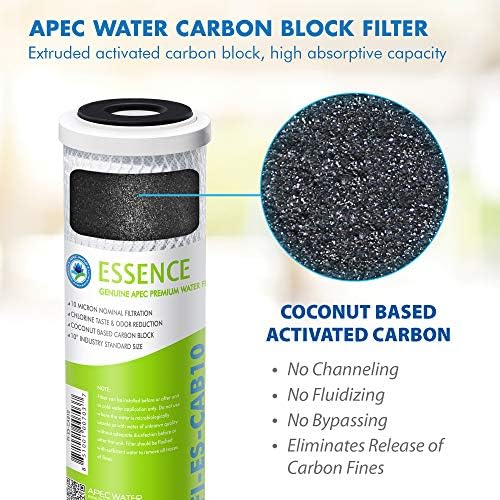 APEC Water Systems 10” Carbon Block Water Filter For Reverse Osmosis System, 10” x 2.5”, 10 Micron (FI-ES-CAB10) (Pack of 4) - Image 3