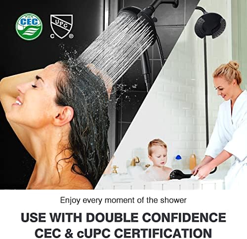INAVAMZ 2 in 1 Shower Head with Handheld Combo High Pressure Black 1.8 GPM - Image 6