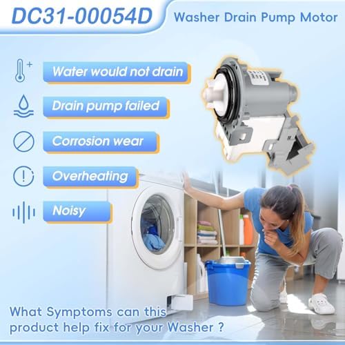Upgraded DC31-00054D DC31-00187A PX3516-01 Washer Drain Pump Compatible with Samsung Washer, Replacement Part 2754406 AP5583541 PS4204640 EAP4204640 PD00002185, fit WA4, WA5, WF2, WF3, WF4, WF5 series - Image 4