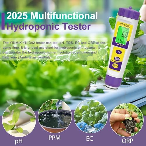 YINMIK Hydrogen Water Tester, 6 in 1 pH TDS H2 EC ORP Temp Meter for Water - Image 4