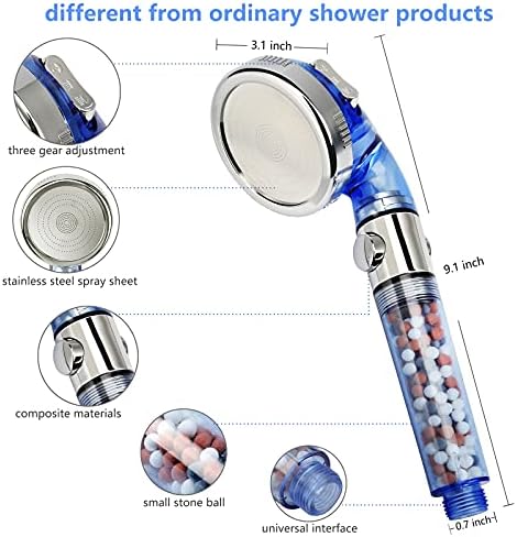 Filtered Shower Head - 59 Inch Expandable Handheld Hose, Leakproof Flexible Hose Extension, High Pressure Shower - Image 4