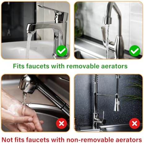 Faucet Snap Adapter Connection Sink Faucet Adapter Portable Dishwasher Faucet Adapter Faucet Aerator Sink Hose Adapter Countertop Dishwasher Connection Accessories (15/16-27Male or 55/64-27Famale) - Image 3