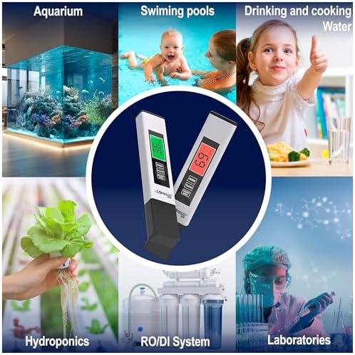 4 in 1 TDS Meter Digital Water Tester - Professional Testing for Drinking Water, RO/DI System, Aquariums, etc, Accurate and Reliable TDS EC & Temp(°C,°F) Meter - 0-9990ppm - New 2025 - Image 5