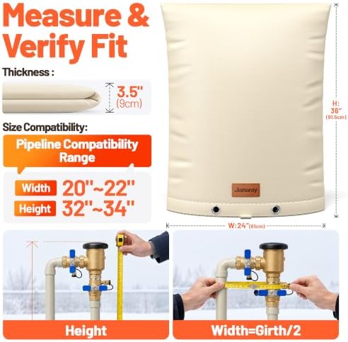 Backflow Preventer Insulation Cover 24" x 36" Pipe Covers for Outside Khaki - Image 6