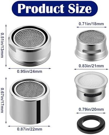 4PCS Kitchen Faucet Aerator, 15/16" & 55/64" Bathroom Sink Aerator - Image 2