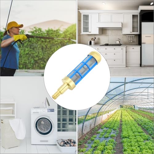 QWORK Water Hose Filter, 3/4'' & 5/8'' Pressure Washer Filter, Brass Hose Water Suction Strainer Pickup Filter - Image 7