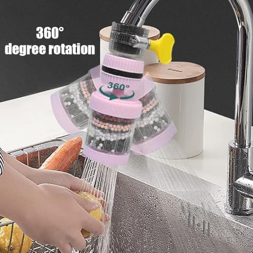 Removable and Washable 6-Layer Faucet Filter Universal Splash-Proof Water-Saving Device Kitchen Tap Water Filter Nozzle,New Type,Blue,1 PC - Image 3