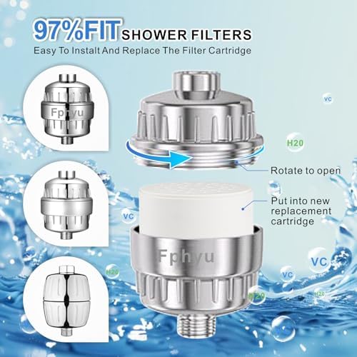 4 Pack 20 Stage Upgraded Shower Filter Replacement Cartridge, Universal Shower Filter for Hard Water, Removes 99% Chlorine and Chemicals, Universal Shower Filters Cartridge - Image 5