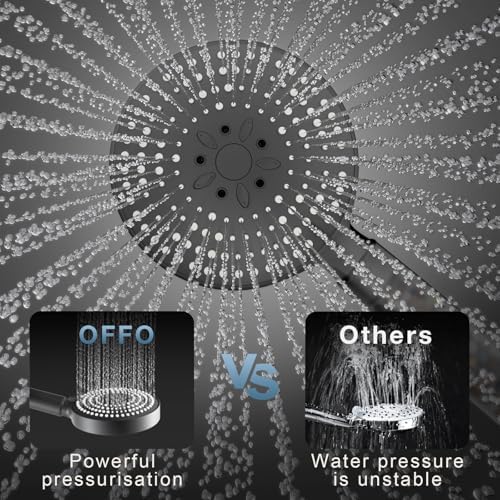 OFFO Filtered Shower Head with Handheld, 20 Stage Shower Head with Filters for Hard Water with 60" Stainless Steel Hose & Holder, 6 Modes High Pressure Shower Head to Remove Chlorine, Matte Black - Image 3
