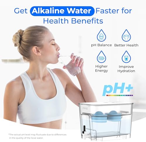 Waterdrop WFD-22W-DF-A Water Filter Dispenser, Alkaline 40-Cup, White - Image 3
