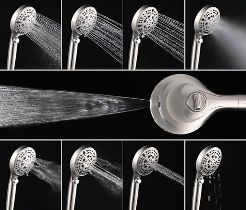 INAVAMZ Rain Shower Head with Filtered Handheld Spray Combo Nickel 2.5 GPM - Image 4