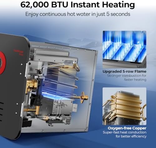 FOGATTI InstaShower 8 Pro RV Tankless Water Heater, Propane, 12V DC - Image 3