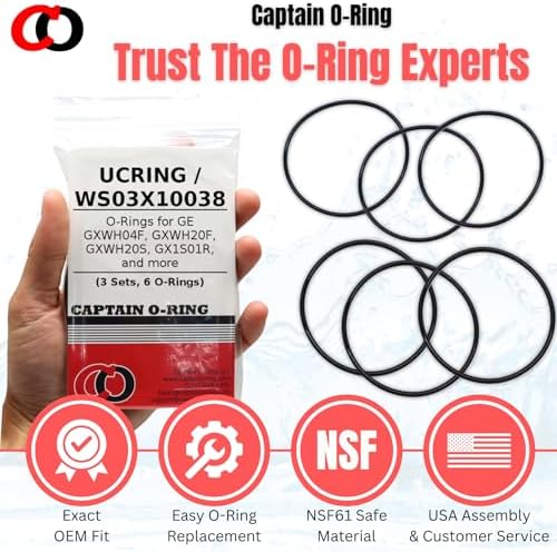 Captain O-Ring – Replacement UCRING / WS03X10038 O-Rings for GE GXWH20F GXWH20T GXWH04F GXRM10RBL GX1S01R Water Filter Housings (3 Sets, 6 O-Rings) - Image 6