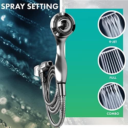 Niagara Conservation Luxurious Water-Efficient Handheld Showerhead, Earth Massage Spa with 3 Spray Settings, Brushed Nickel Finish, 1.5 GPM, Includes 72-Inch Hose and Mounting Bracket (N2945BN) - Image 5