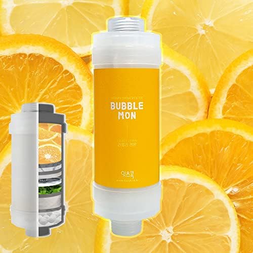 BUBBLEMON Vitamin Shower Filter (Lovely Lemon) Vitamin C Shower Filter Skin Moisturizing Skin Dry Protection Aroma Therapy Made in Korea by Mymi