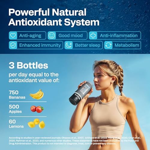 Hydrogen Water Bottle | Large 16.2 oz (480 ml) Hydrogen Water Bottle Generator 3000ppb | Hydrogenator Machine | SPE/PEM Hydrogenated Ionizer Generator (Black w/Gray) - Image 5
