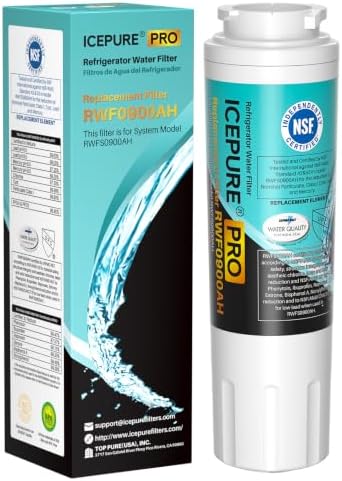 ICEPURE PRO UKF8001 NSF401&53&42 Certified Replacement Everydrop EDR4RXD1, Filter 4, Maytag UKF8001AXX UKF8001P, Whirlpool 4396395 WF-UKF8001 FMM-2 MPF15090 SGF-M9 Refrigerator Water Filter 1PACK by ICEPURE