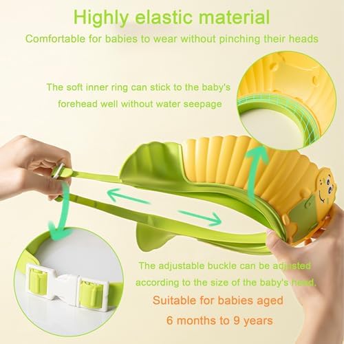 Baby Shower Cap Shield,Kids Visor Hat, Eye & Ear Shield (Pink) - Image 6
