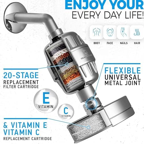 AquaHomeGroup Filtered Shower Head, 20+3 Stage, 1.8 GPM, Chrome - Image 2