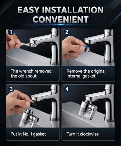 Sopami Water Filter Faucet With 3 Cartridges,Sink Faucet Extender Aerator - Image 5