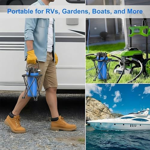 4-Layer RV Water Filter with Stand and 7,000 Gallons Capacity, 3/4" GHT Metal Threads Inline Water Filter, Removes Sediments, Chlorine, PFAS, PFOS, VOCs, Heavy Metals, Bad Taste, Odor - Image 7