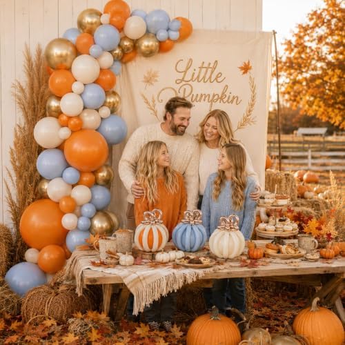 Fall Balloon Arch Kit Orange Blue Birthday Thanksgiving Party Decorations - Image 4