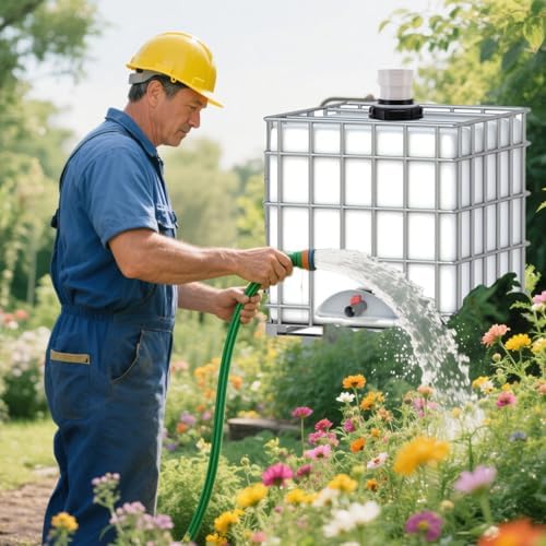 IBC Irrigation and Filter Cover, Plastic IBC Rainwater Harvesting Tank Cover, Reusable, Suitable for Gardening and Food Processing - Image 6